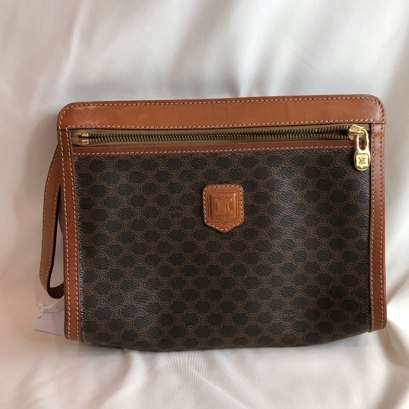 Celine Brown Macadam Wristlet Clutch Sku#83966 - Picture 1 of 10